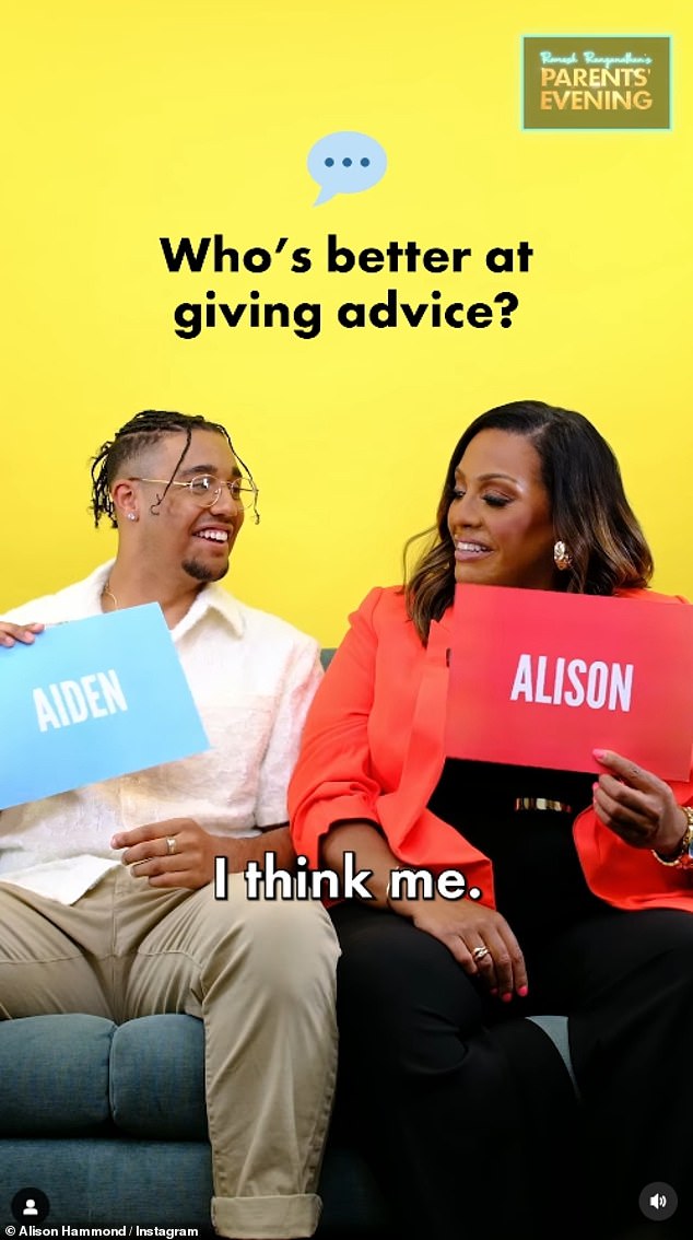 Alison Hammond otkrila je da joj njezin 19-godišnji sin Aidan odlično daje savjete za vezu