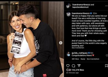 Branič Man Uniteda Lisandro Martinez i partner Muri Lopez Benitez objavili su da očekuju svoje prvo dijete dok par na društvenim mrežama dijeli slike beba skeniranja