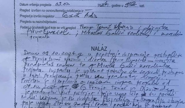 FOTO Pogledajte na temelju kakvog inspekcijskog nalaza policija može uhititi prosvjednike Miljkovića i Kozice