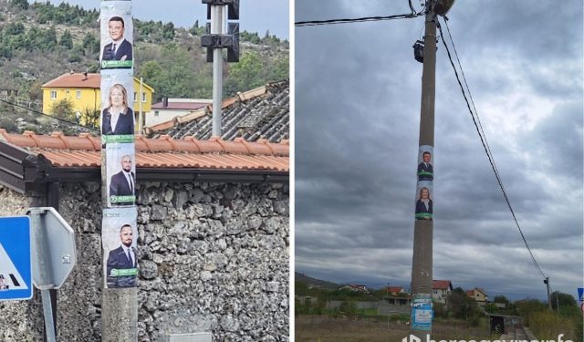 FOTO Stroge kazne nisu odvratile mostarsku SDA od nelegalnog postavljanja izbornih plakata