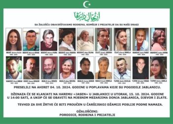 OPROŠTAJ Kolektivna dženaza-namaz nastradalim u poplavama na području Donje Jablanice