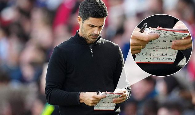 Otkriveno: Što je zapisano u bilježnici Mikela Artete o ‘mračnim umjetnostima’ nakon što je šef Arsenala uočen kako provjerava taktiku tijekom pobjede nad Southamptonom