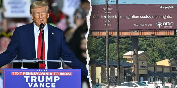 ‘Silazi’: Trump obećava da će demontirati jumbo plakate koji potiču prava ilegalnih imigranata ako pobijedi