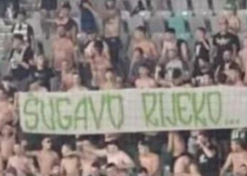 Sportske novosti – Navijači Olimpije izvjesili transparent ‘Šugava Rijeko’ uoči gostovanja na Rujevici