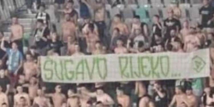 Sportske novosti – Navijači Olimpije izvjesili transparent ‘Šugava Rijeko’ uoči gostovanja na Rujevici