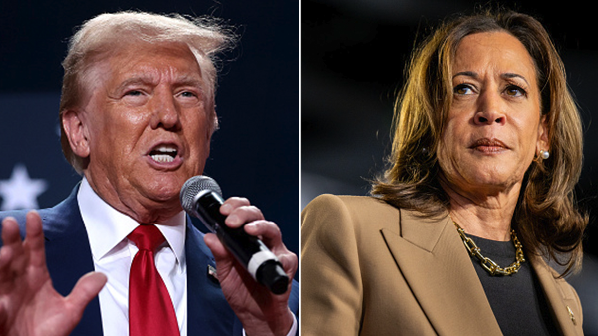 Donald Trump i Kamala Harris podijeljene slike