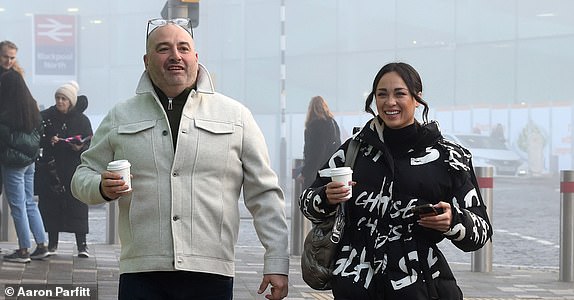 Katya Jones and Wynn Evans arrive in Blackpool for Strictly Come Dancing