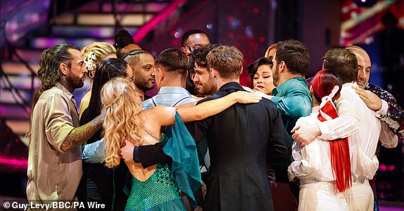 EMBARGOED TO 2000 SUNDAY NOVEMBER 10For use in UK, Ireland or Benelux countries only BBC handout photo of Shayne Ward after he became the seventh celebrity has been eliminated from Strictly Come Dancing  Issue date: Sunday November 10, 2024. PA Photo. See PA story SHOWBIZ Strictly. Photo credit should read: Guy Levy/BBC/PA WireNOTE TO EDITORS: Not for use more than 21 days after issue. You may use this picture without charge only for the purpose of publicising or reporting on current BBC programming, personnel or other BBC output or activity within 21 days of issue. Any use after that time MUST be cleared through BBC Picture Publicity. Please credit the image to the BBC and any named photographer or independent programme maker, as described in the caption.