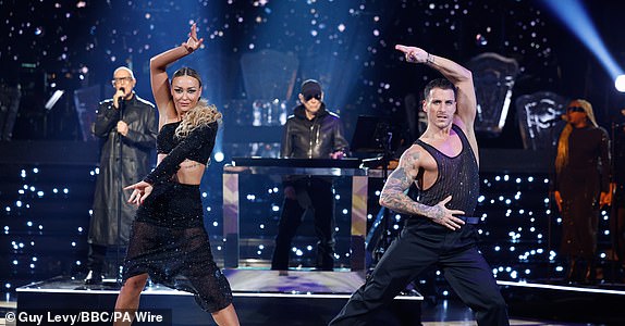 EMBARGOED TO 2000 SUNDAY NOVEMBER 17For use in UK, Ireland or Benelux countries only BBC handout photo of Pet Shop Boys, Luba Mushtuk and Gorka Marquez during the results show of Strictly Come Dancing on BBC1. Issue date: Sunday November 17, 2024. PA Photo. See PA story SHOWBIZ Strictly. Photo credit should read: Guy Levy/BBC/PA Wire NOTE TO EDITORS: Not for use more than 21 days after issue. You may use this picture without charge only for the purpose of publicising or reporting on current BBC programming, personnel or other BBC output or activity within 21 days of issue. Any use after that time MUST be cleared through BBC Picture Publicity. Please credit the image to the BBC and any named photographer or independent programme maker, as described in the caption.