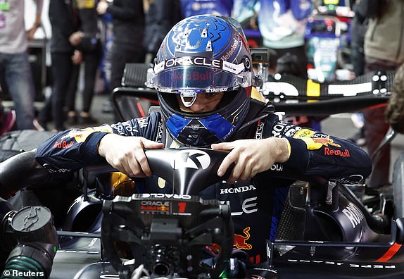 Formula One F1 - Las Vegas Grand Prix - Las Vegas Strip Circuit, Las Vegas, Nevada, United States - November 23, 2024 Red Bull's Max Verstappen before the race REUTERS/Evelyn Hockstein