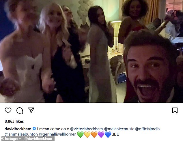 Guests at Victoria's 50th in April could have been forgiven for thinking that the reunion was on the cards when the birthday girl was joined by Mel, Geri, Baby Spice Emma Bunton and Sporty Spice Melanie Chisholm for an exclusive sing-along