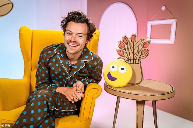 It appears there could be another reason A-listers are signing up, as many of them who appear on the children's channel are using the platform as a new way to promote their latest material (Harry Styles pictured)