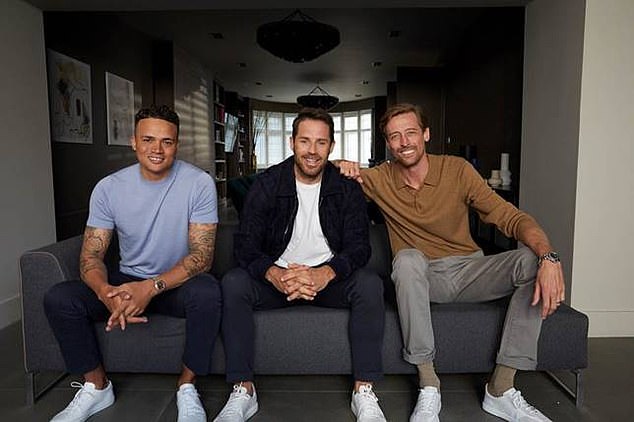 Jermaine Jenas (lijevo) na slici za L'Oreal Wing Men kampanju s Jamiejem Redknappom i Peterom Crouchom
