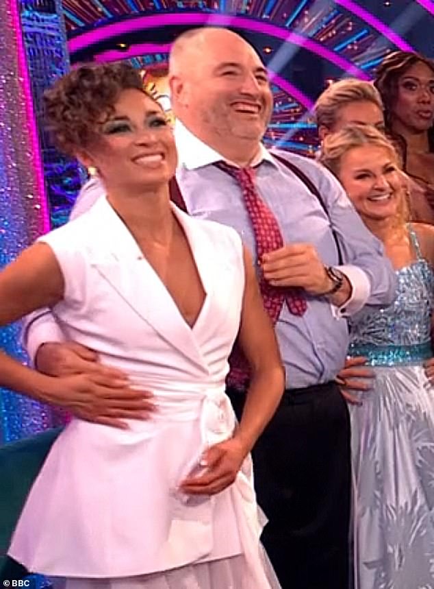 Wynne, 52, and Katya, 35, have been embroiled in controversy in recent weeks after the toe-curling moment saw the dancer move his hand away from her waist (pictured)