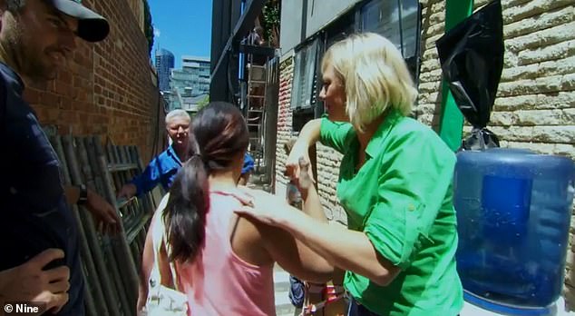 'I'm going home,' the brunette told her husband of four years after being confronted by the show's hosts Scott Cam and Shelley Craft for only having approximately $1500 left in their bank account