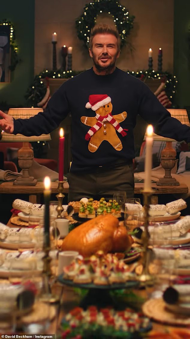 It comes after David Beckham zipped around on his motorbike before whipping up a Christmas dinner in a clip shared to his Instagram