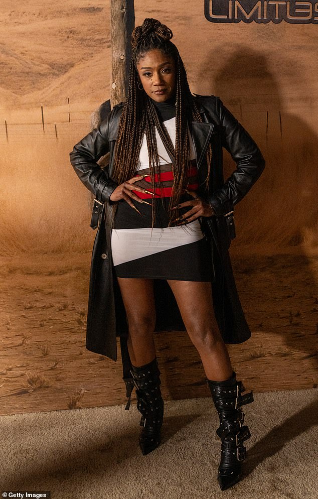Actress Tiffany Haddish, 44, flaunted her figure in a skin-tight mini dress