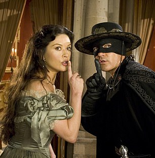 Catherine Zeta-Jones and Antonia Banderas pictured in Mask Of Zorro