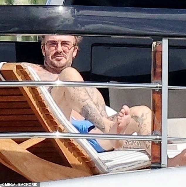 David sported a pair pair of stylish aviator shades