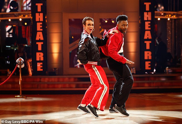 JB and professional partner Lauren performed their couples choice to a medley to Bruno Mars