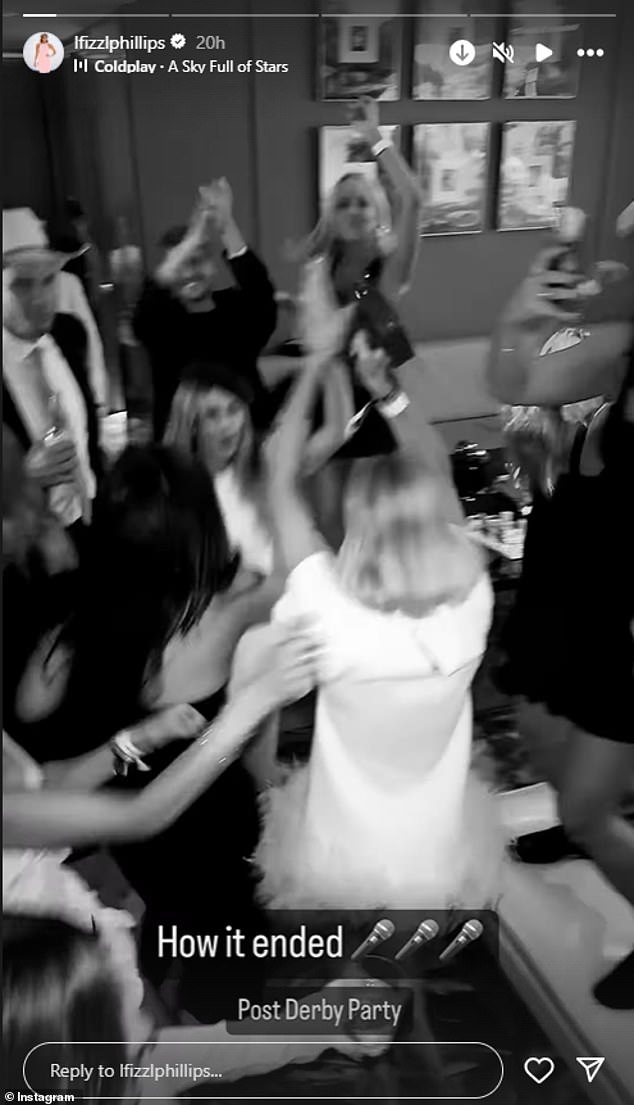 Preko crno-bijelog isječka, zvijezda Nova FM-a, 37-godišnja Lauren, pustila je Coldplayevu pjesmu A Sky Full of Stars dok je vrtjela po slavlju kako bi otkrila prostoriju punu trkaćih sudionika koji zajedno plešu
