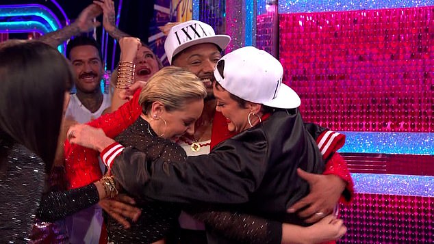 Amy, 34, broke down in tears as she watched JB and her replacement Lauren get a near perfect score for their routine