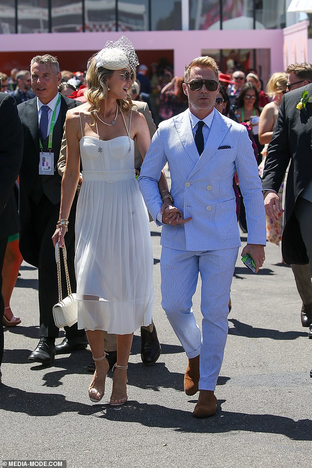 Irish singer Ronan Keating also stepped out alongside his wife Storm and the couple looked as close as ever as they walked hand-in-hand