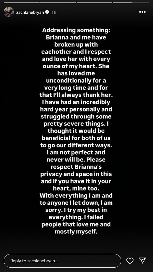 U Bryanovoj 'zapanjujućoj' objavi pohvalio je Briannu jer ga voli 'bezuvjetno'