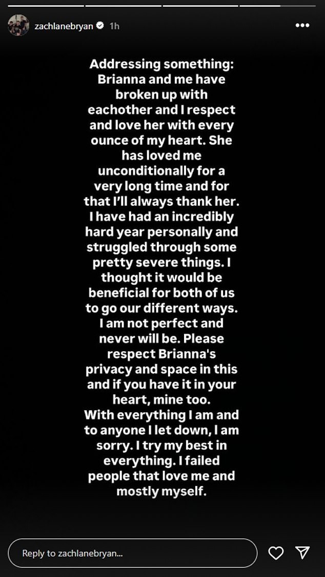 U Bryanovoj 'zapanjujućoj' objavi pohvalio je Briannu jer ga voli 'bezuvjetno'