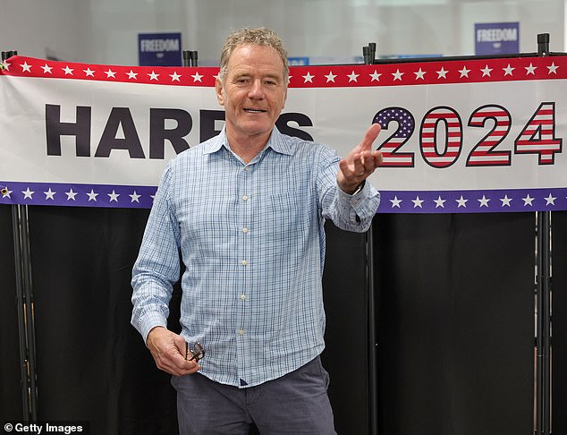 Breaking Bad star Bryan Cranston, pictured in Las Vegas last month, stated he would 'definitely move' if Trump became president