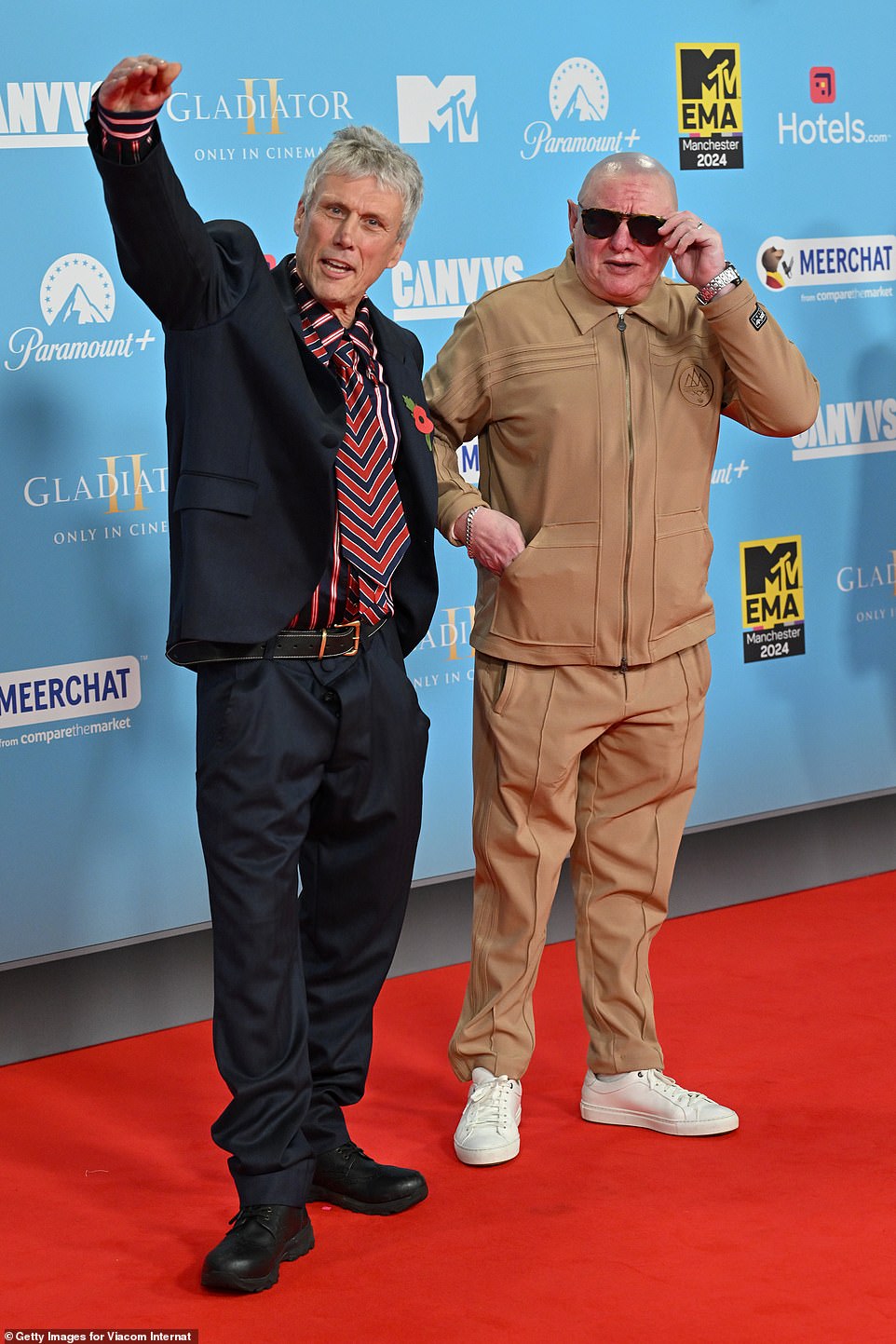 Shaun Ryder and Bez looked in good spirits as they arrived