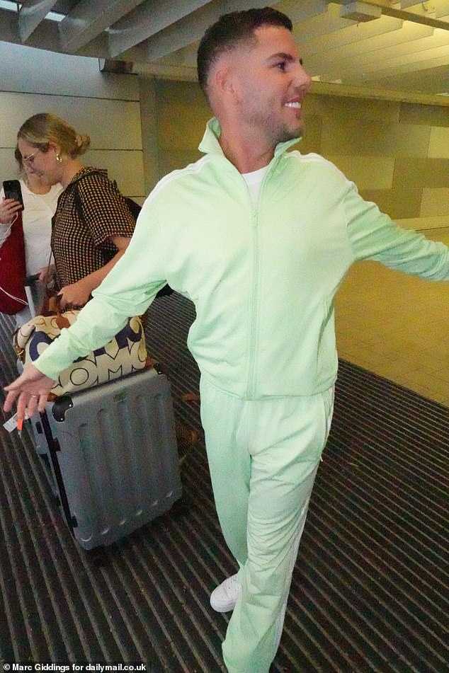Arriving Down Under, Dean said: 'This is actually my first time in Australia. I'm here to pick up two koalas I've adopted, ones black and the other is white'