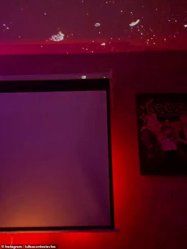 The property was also packed with fun 80s-inspired mood lighting, including inside the hot tub, up the stairs and in many of the rooms