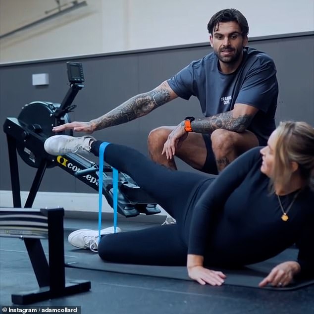 Woods, koja je trenutačno trudna s prvim djetetom para, osobni trener Collard stavio je na noge tijekom napornog vježbanja