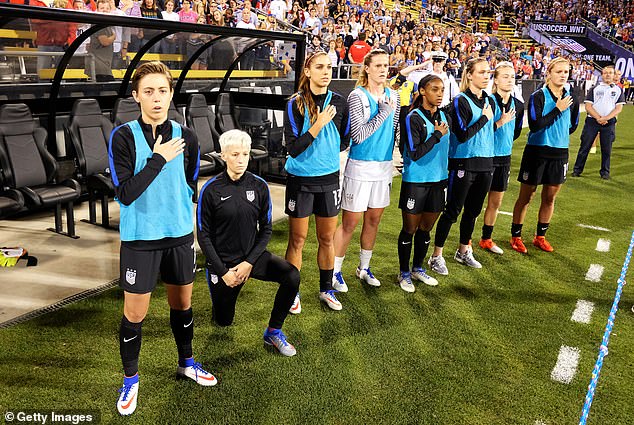 US women's national team star Megan Rapinoe followed Kaepernick's lead and also began kneeling during the anthem