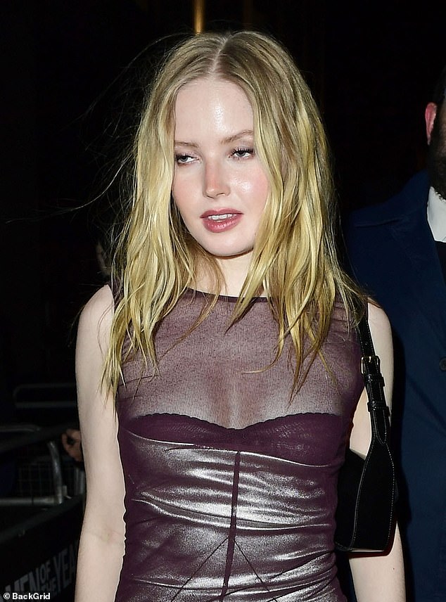 Meanwhile Ellie Bamber was also seen leaving the event, after posing on the red carpet in her semi-sheer midi dress