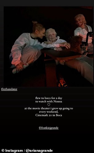 Ethan je vrijeme provodio s Arianinom voljenom bakom Marjorie Grande, poznatom i kao 'Nonna', dokazujući da njihova veza postaje prilično ozbiljna