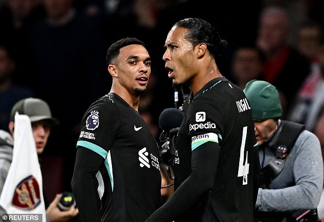 Trent Alexander-Arnold (left) and Virgil van Dijk (right) are both out of contract at the end of the season