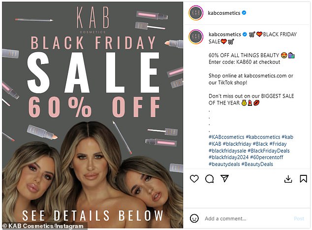 Zolciak i njezine kćeri pobrinule su se za promoviranje nadolazeće rasprodaje od 60% Black Friday za svoj brend ljepote, KAB Cosmetics, putem Instastoryja u srijedu