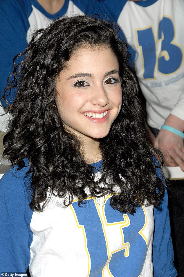 The star pictured in 2008 prior to her popstar career as she displayed her natural dark ringlets