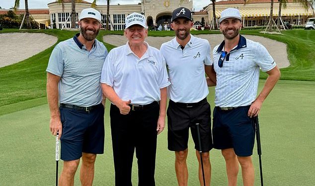 Donald Trump igra sa zvijezdom LIV Golfa Dustinom Johnsonom i njegovim bratom u Palm Beachu nakon pobjede na izborima