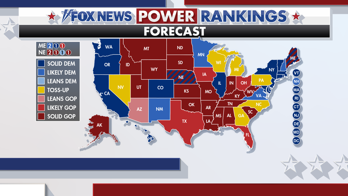 Fox News Power Rankings predsjednička karta