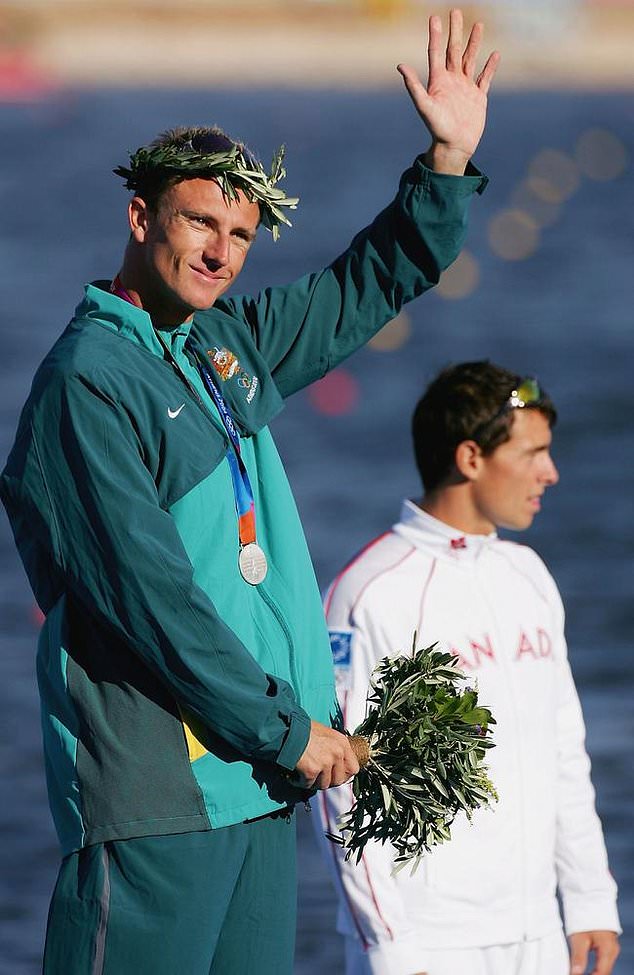 Nathan Baggaley osvojio je srebrnu medalju u finalu muške K-1 klase na 500 metara na Ljetnim olimpijskim igrama u Ateni 2004. godine. Slika: Jonathan Ferrey/Getty Images