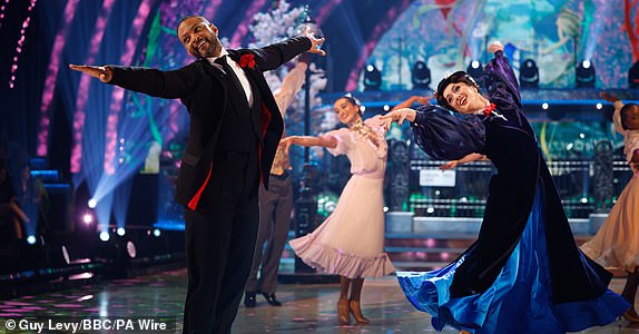 For use in UK, Ireland or Benelux countries only BBC handout photo of JB Gill and Lauren Oakley, during the live show of Saturday's Strictly Come Dancing show on BBC1. Picture date: Saturday November 30, 2024. PA Photo. See PA story SHOWBIZ Strictly. Photo credit should read: Guy Levy/BBC/PA WireNOTE TO EDITORS: Not for use more than 21 days after issue. You may use this picture without charge only for the purpose of publicising or reporting on current BBC programming, personnel or other BBC output or activity within 21 days of issue. Any use after that time MUST be cleared through BBC Picture Publicity. Please credit the image to the BBC and any named photographer or independent programme maker, as described in the caption.