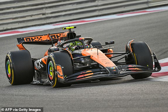 McLaren's British driver Lando Norris drives during the Abu Dhabi Formula One Grand Prix at the Yas Marina Circuit in Abu Dhabi on December 8, 2024. (Photo by Andrej ISAKOVIC / AFP) (Photo by ANDREJ ISAKOVIC/AFP via Getty Images)