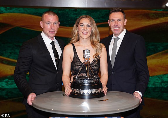 Mary Earps poses with the trophy after winning BBC Sports Personality of the Year during the 2023 BBC Sports Personality of the Year Awards held at MediaCityUK, Salford. Picture date: Tuesday December 19, 2023. PA Photo. See PA story SPORT Personality. Photo credit should read: David Davies/PA WireRESTRICTIONS: Use subject to restrictions. Editorial use only, no commercial use without prior consent from rights holder.