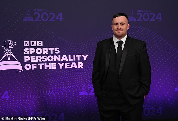 Luke Littler arriving for the 2024 BBC Sports Personality of the Year Awards held at MediaCityUK, Salford. Picture date: Tuesday December 17, 2024. PA Photo. See PA story SPORT Personality. Photo credit should read: Martin Rickett/PA Wire.RESTRICTIONS: Use subject to restrictions. Editorial use only, no commercial use without prior consent from rights holder.