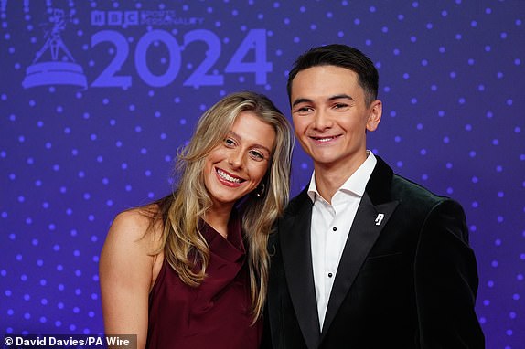 Olivia Mathias and Alex Yee arriving for the 2024 BBC Sports Personality of the Year Awards held at MediaCityUK, Salford. Picture date: Tuesday December 17, 2024. PA Photo. See PA story SPORT Personality. Photo credit should read: David Davies/PA Wire.RESTRICTIONS: Use subject to restrictions. Editorial use only, no commercial use without prior consent from rights holder.
