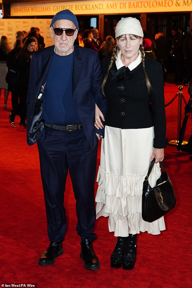 Music icon and former The Who star Pete Townshend, 79, was joined by wife Rachel Fuller