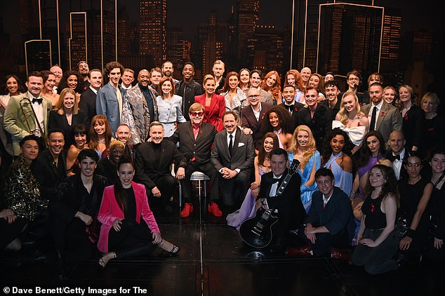 All the cast, the crew and orchestra joined the Rocket Man singer on stage
